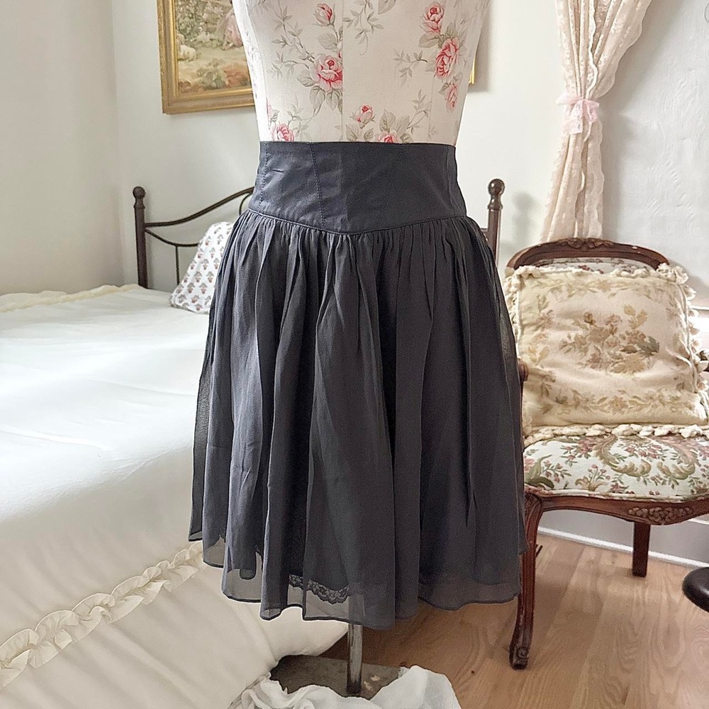 Silk Mini Skirt  Odille by Anthropologie size 0 silk full skirt